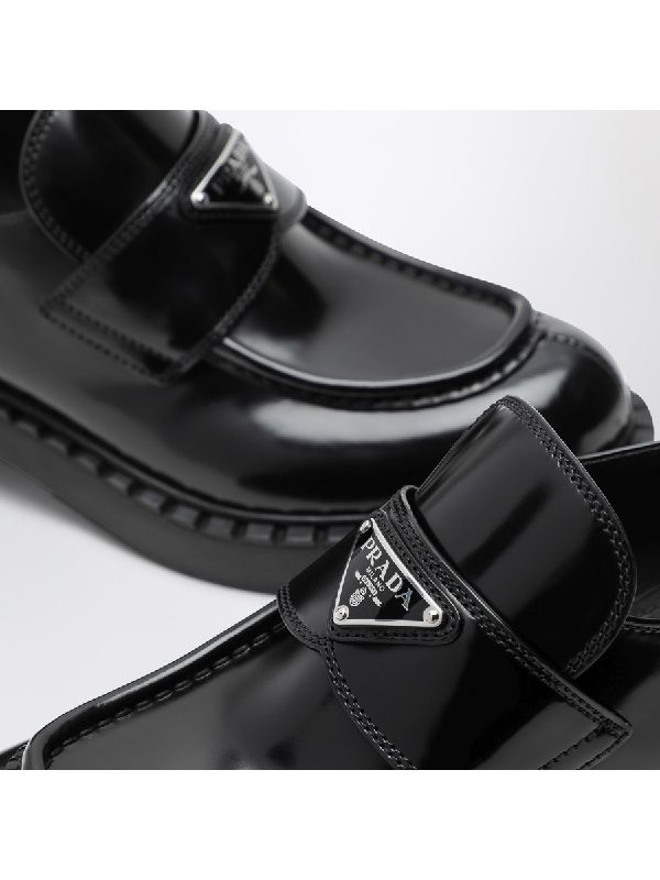 Triangle Logo Leather Loafers