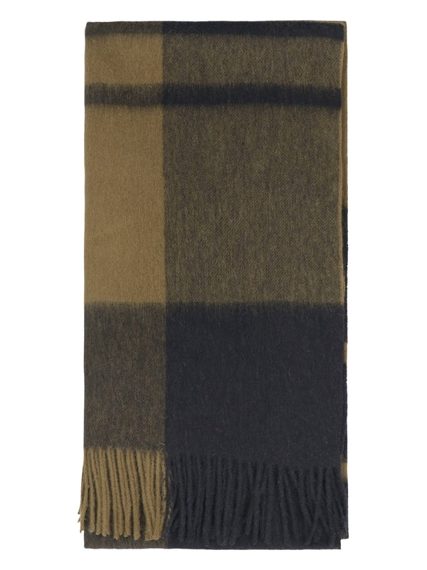 Barbour Green Checked Wool Mufflers