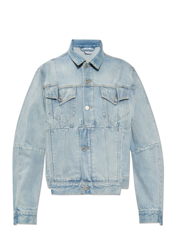 Asymmetric
  Detail Denim Jacket