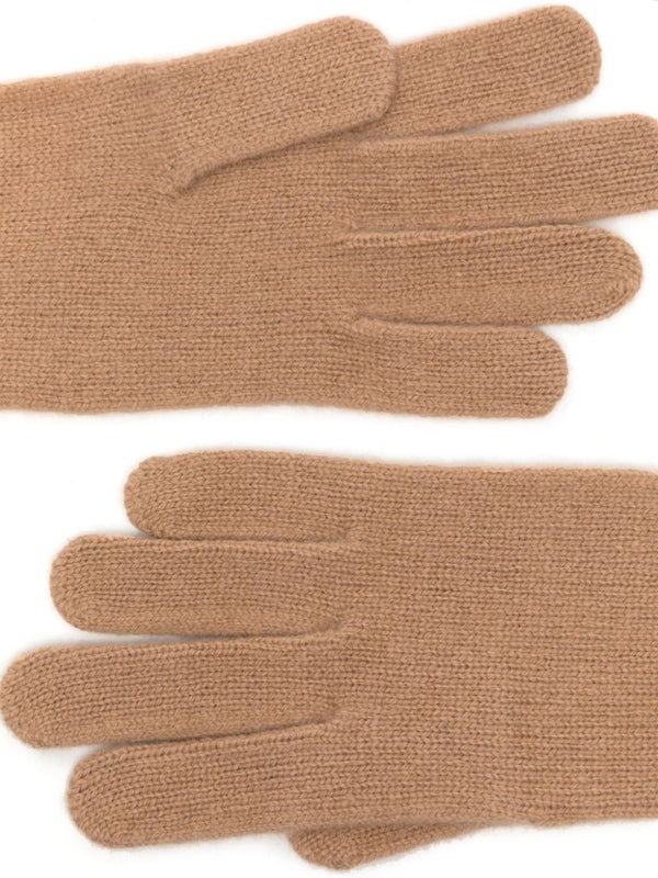 Wool Cashmere Ribbed Knit Gloves