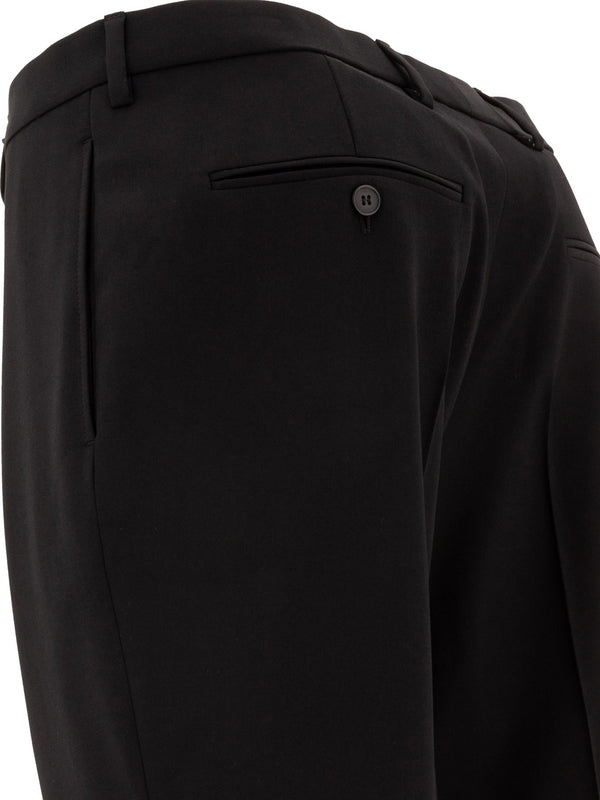 Black Slim Fit Wool Pants