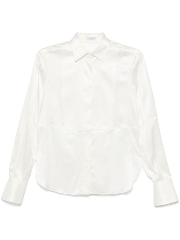 White Silk Blend Shirt