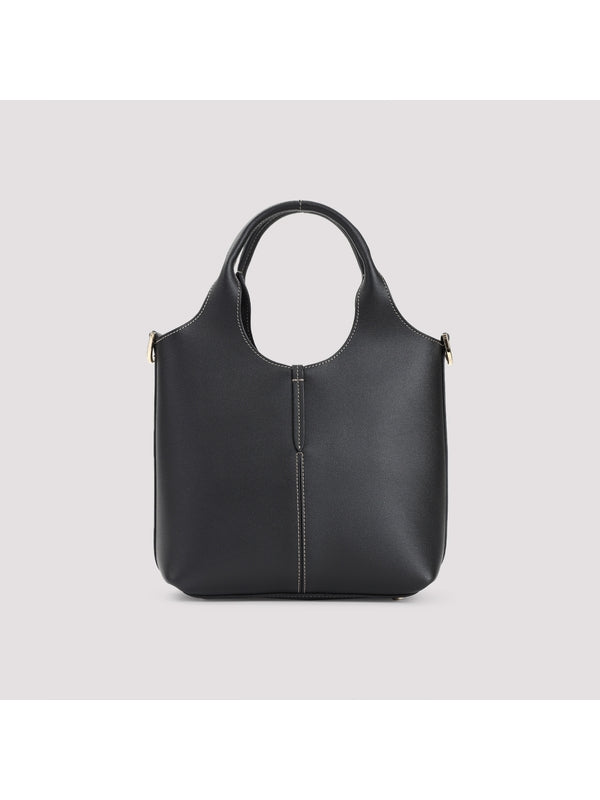 Di Metal Logo Leather Tote Bag
