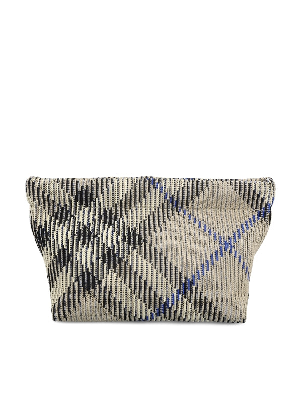 Check Pattern Nylon Clutch Bag