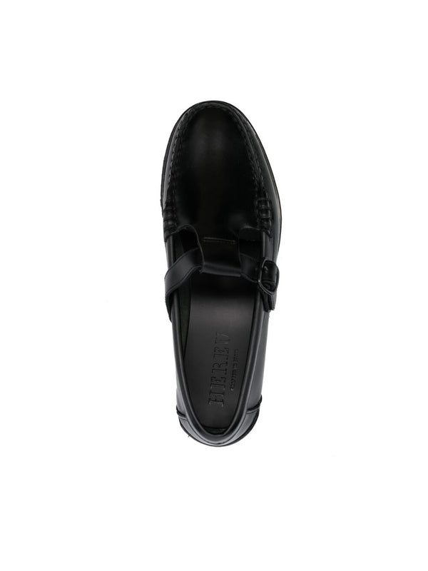 バックルディテールレザーローファー