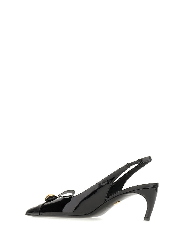 Bow Detail Patent Leather
  Slingback Heel