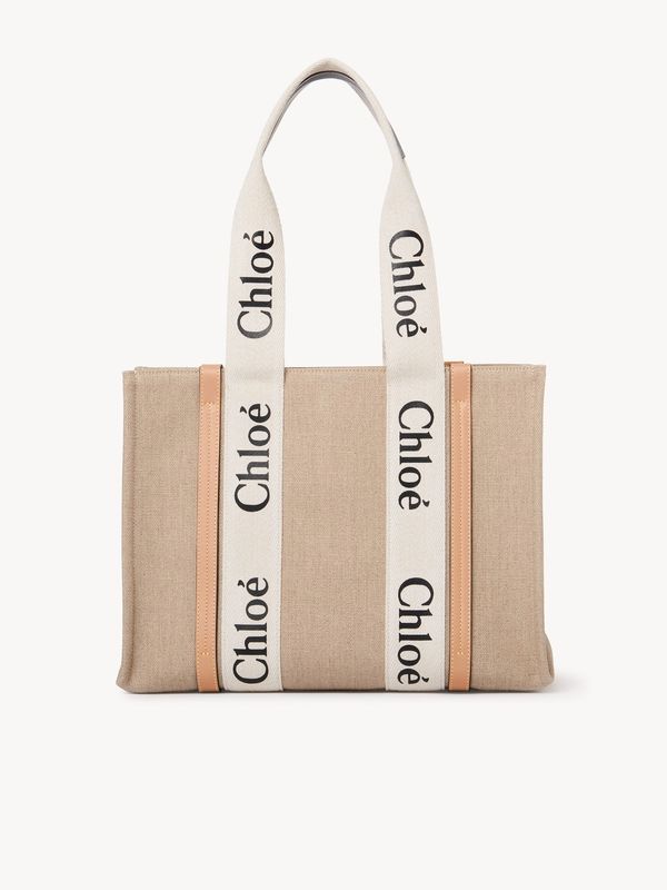 Woody Logo Canvas Medium Tote
  Bag