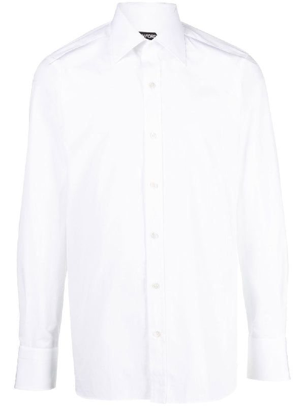 White Cotton Long Sleeve Shirt