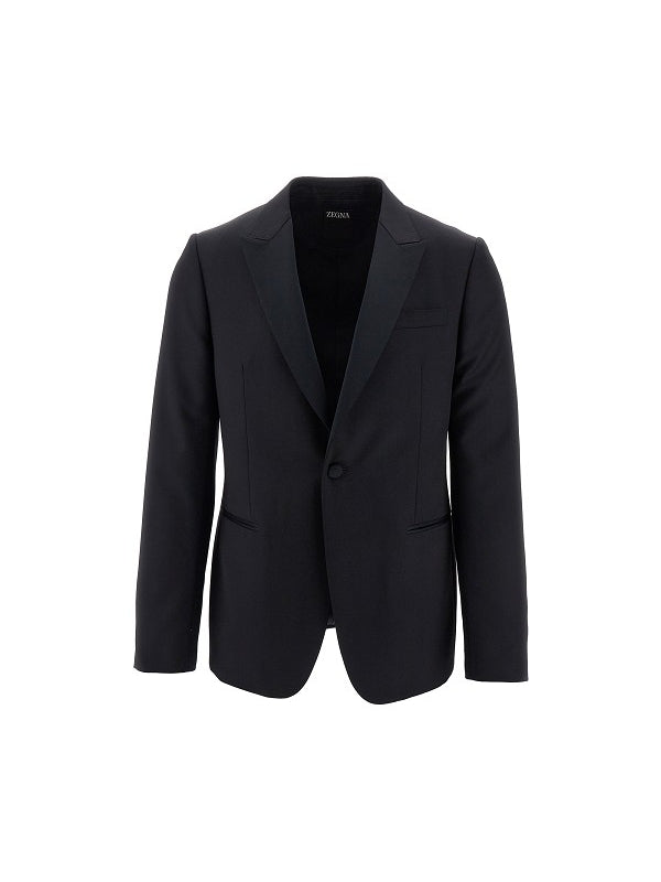 Wool Mohair Single-Breasted Jacket