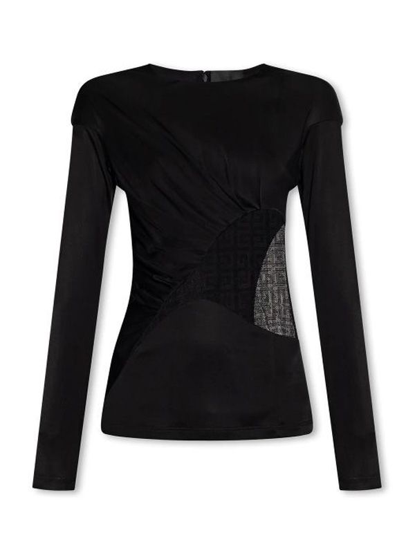 4G Lace Drape Jersey Top