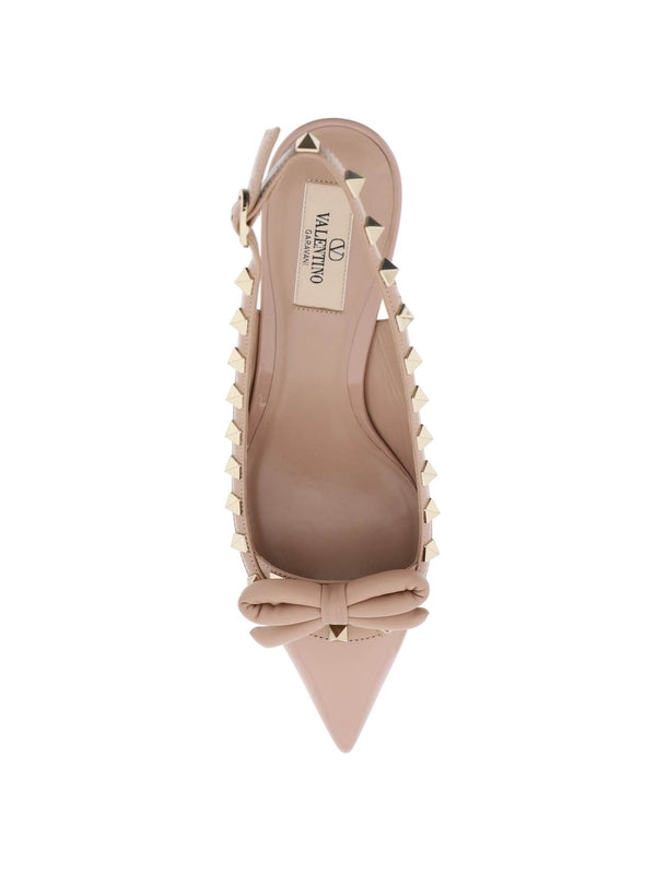 Bow Rockstud Slingback Heels