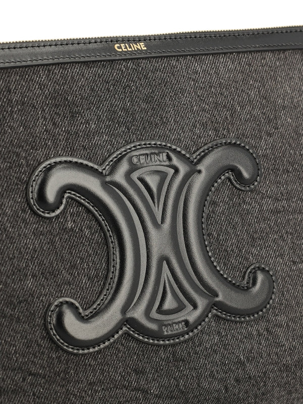 Triomphe Denim Small Clutch Bag