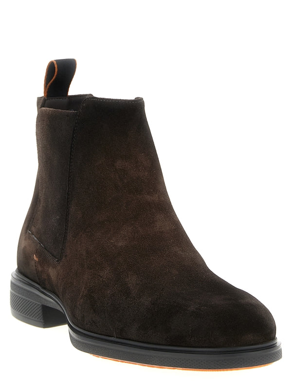 Santoni Brown Chelsea Boots