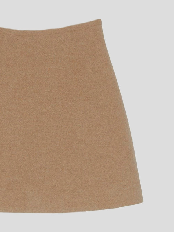 Beige Wool Cashmere Skirt