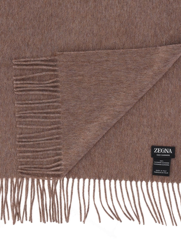 Z Zegna Brown Wool Mufflers
