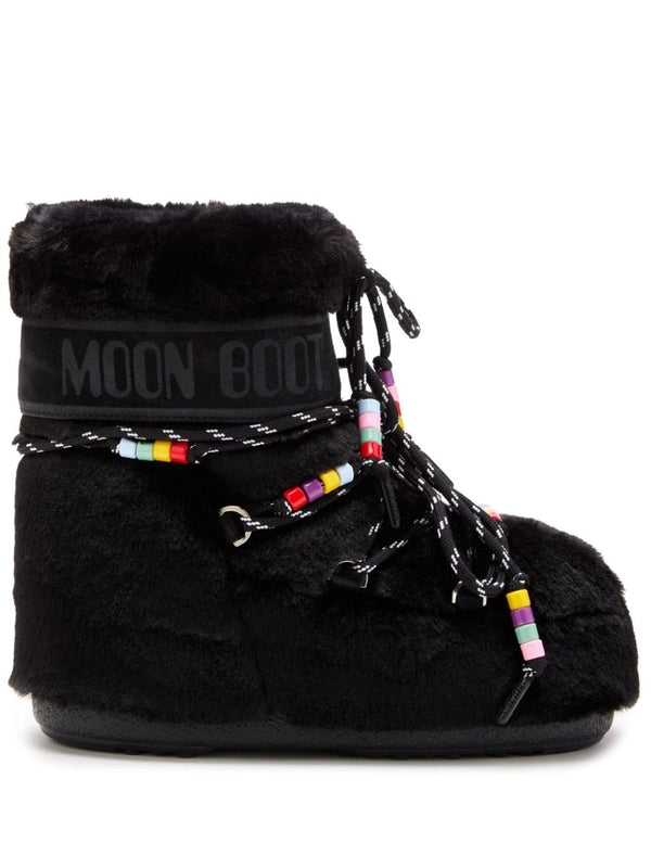 Icon Logo Shearling Lace-Up Boots