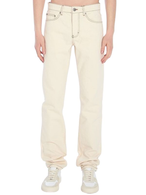 Stitch Detail Cotton Denim Pants