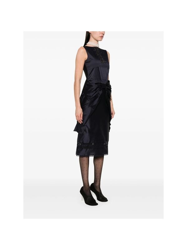 Bow Embellished Sleeveless Midi Dress