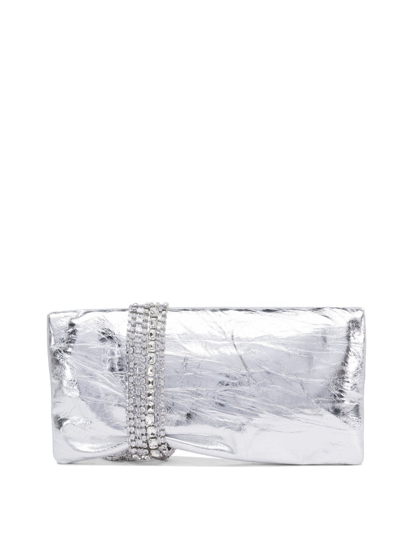 Vintage Metallic Leather Clutch Bag