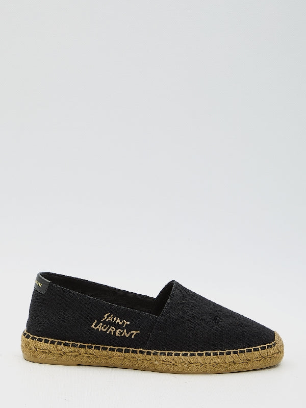 Logo Embroidered Cotton Linen Espadrilles