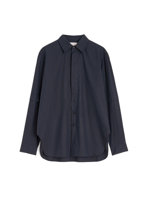 Side Slit Cotton Poplin Shirt