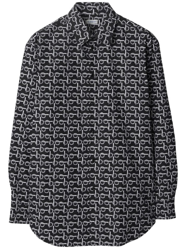 B Printed Cotton Poplin Shirt