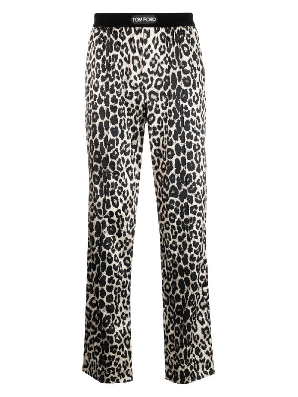 Logo Patch Leopard Pajama
  Pants