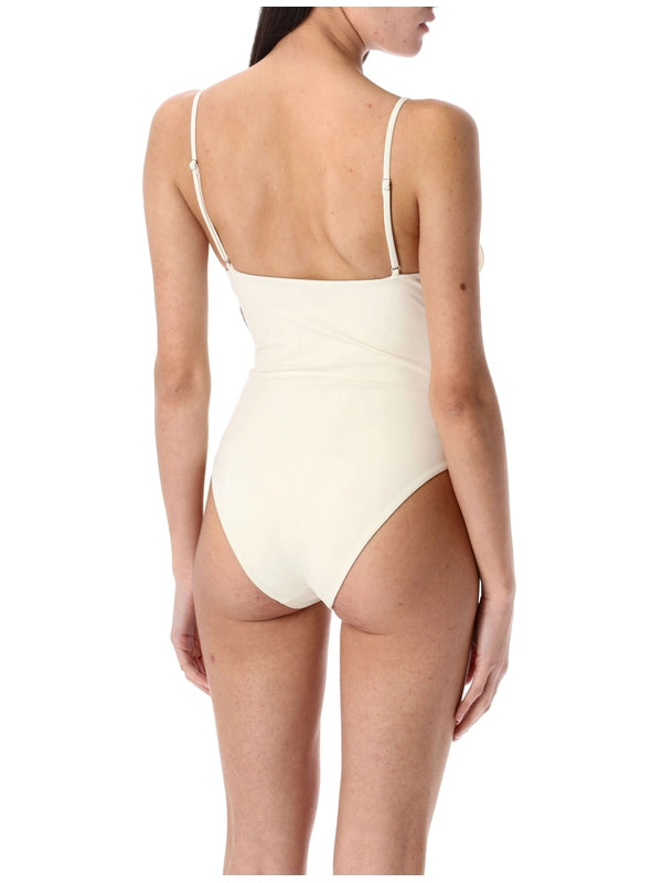 3D flower retro bustier swimsuit Beachwear