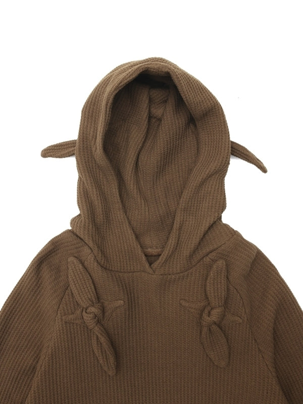 STAR Knot Waffle Knit Hoodie