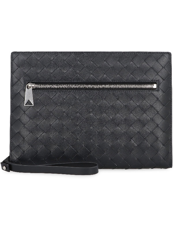 Intrecciato Calfskin Zip Clutch