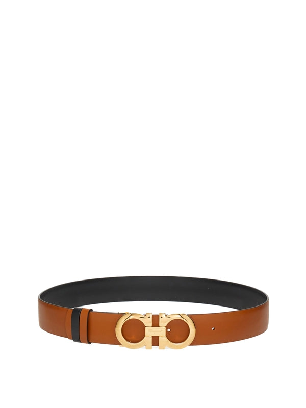 Gancini Buckle Reversible Leather Belt