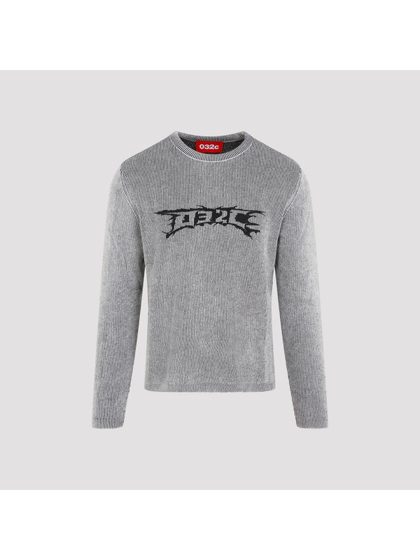 Logo Printing Crewneck Wool Blend Knit