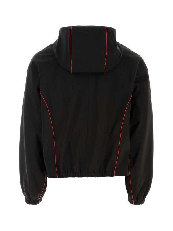 Red Detail Hoodie Jacket