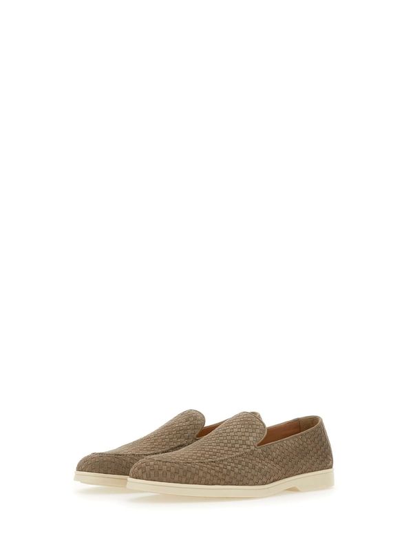 Woven Leather Slip-On Loafers