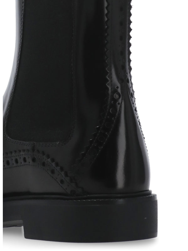 Black Leather Chelsea Boots - Jente