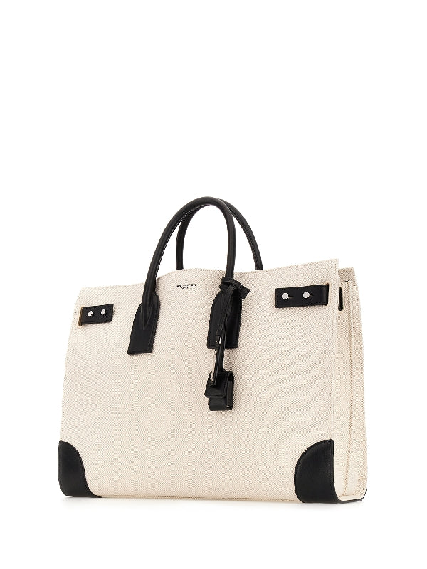 Canvas Leather Large Sac De Jour Slim Bag