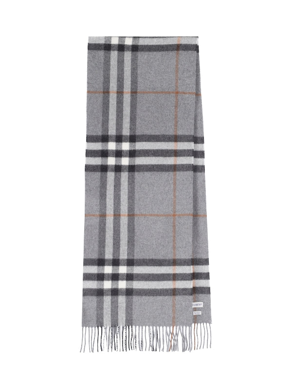 Check Cashmere Fringe Muffler