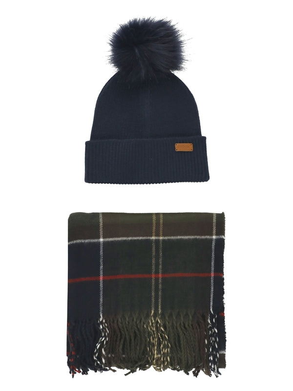 Logo Label Beanie Scarf Set