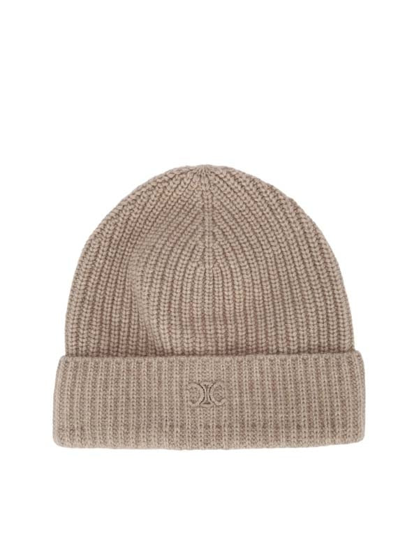 Triomphe Logo Embroidered Cashmere Beanie