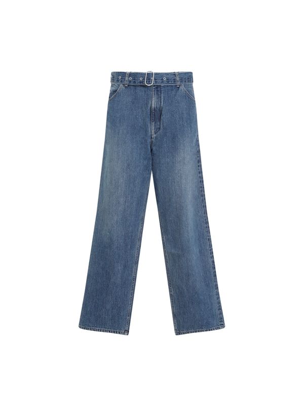 Belt Cotton Denim Pants