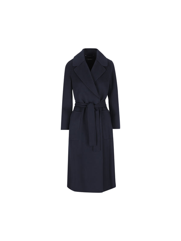 Single-breasted Belt Wool Coat