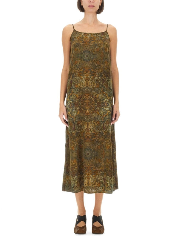 Anaya Allover Printing Silk Long Dress