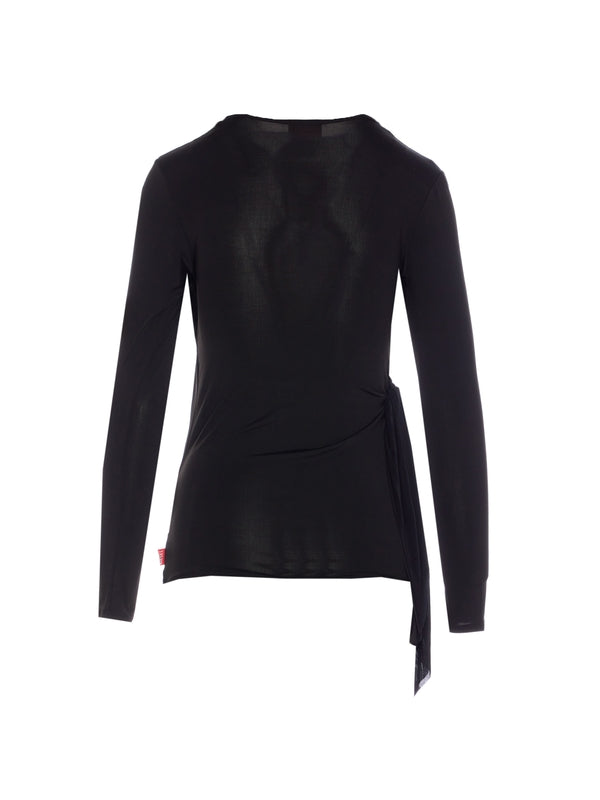 Wrap Detail Long Sleeve Top