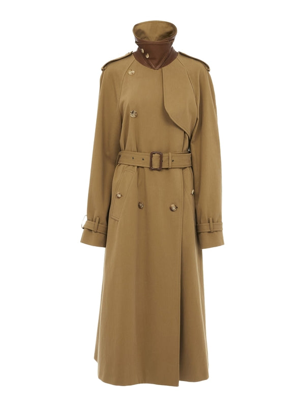 Belt Detail High Neck Cotton
  Trench Coat
