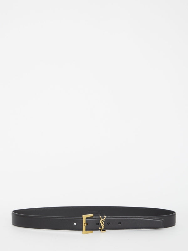 Cassandra logo calfskin belt - jentestore_global