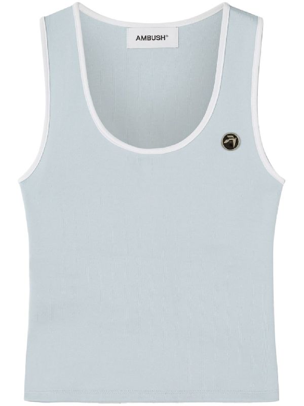 Logo Patch Scoop Neck Tank Top