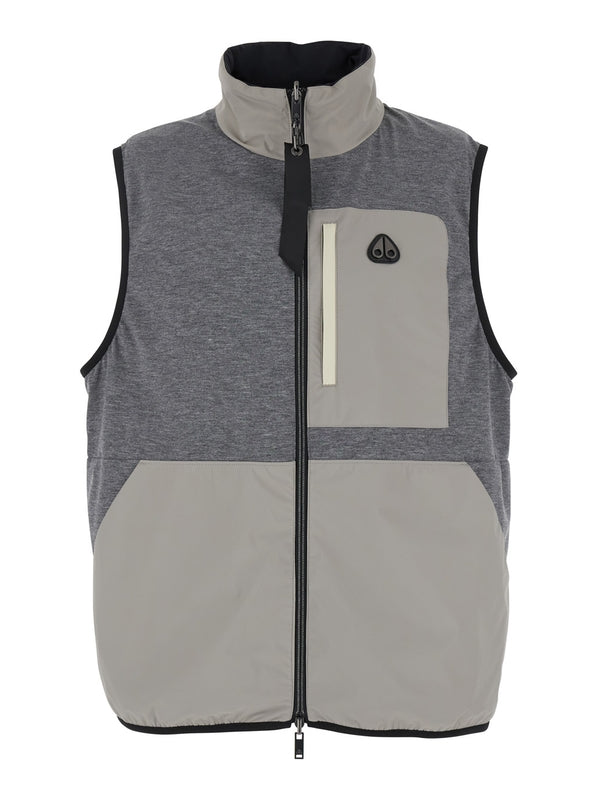 Logo Patch High Neck Reversible Vest