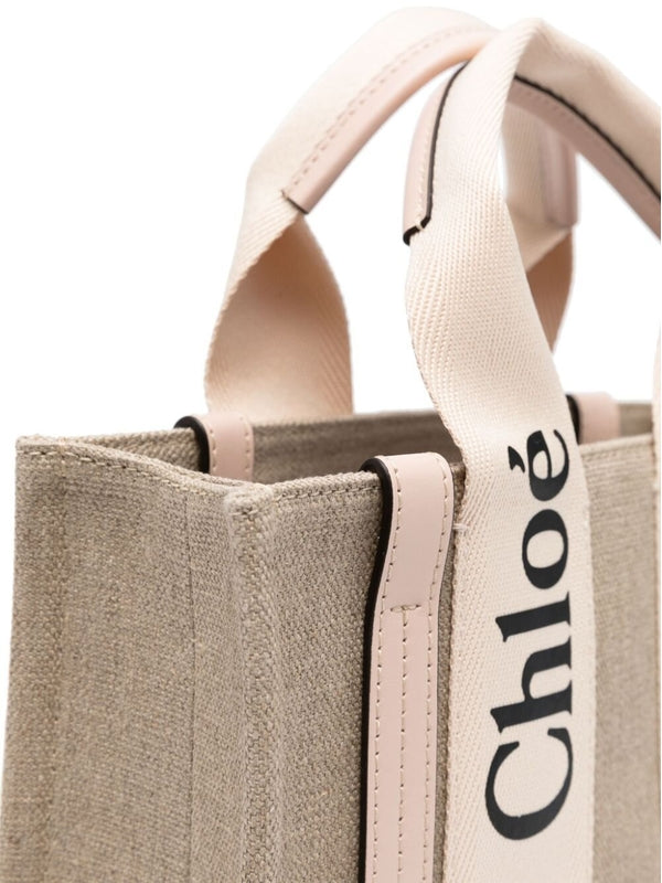 Woody Small Linen Tote Bag