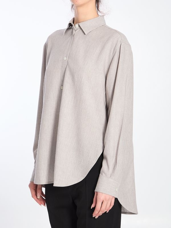 Asymmetric Viscose Wool Shirt