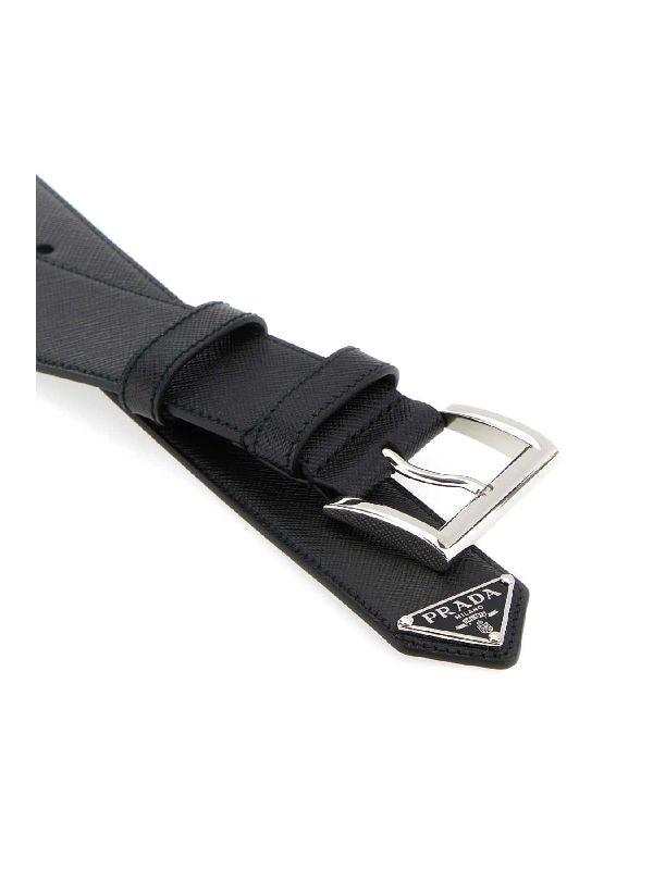 Triangle Logo Saffiano Leather
  Belt